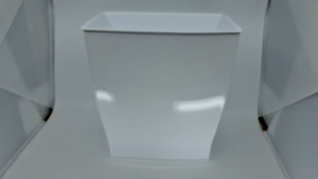 iDesign Rectangular Trash Can 2.5 Gallon White Plastic Waste Basket