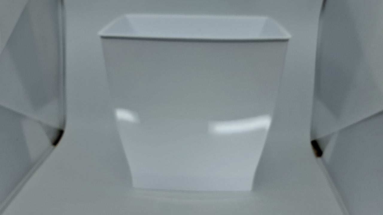 iDesign Rectangular Trash Can 2.5 Gallon White Plastic Waste Basket