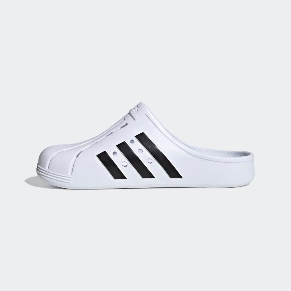 adidas Adilette Clog Slide, Footwear White/Core Black, Men's 11