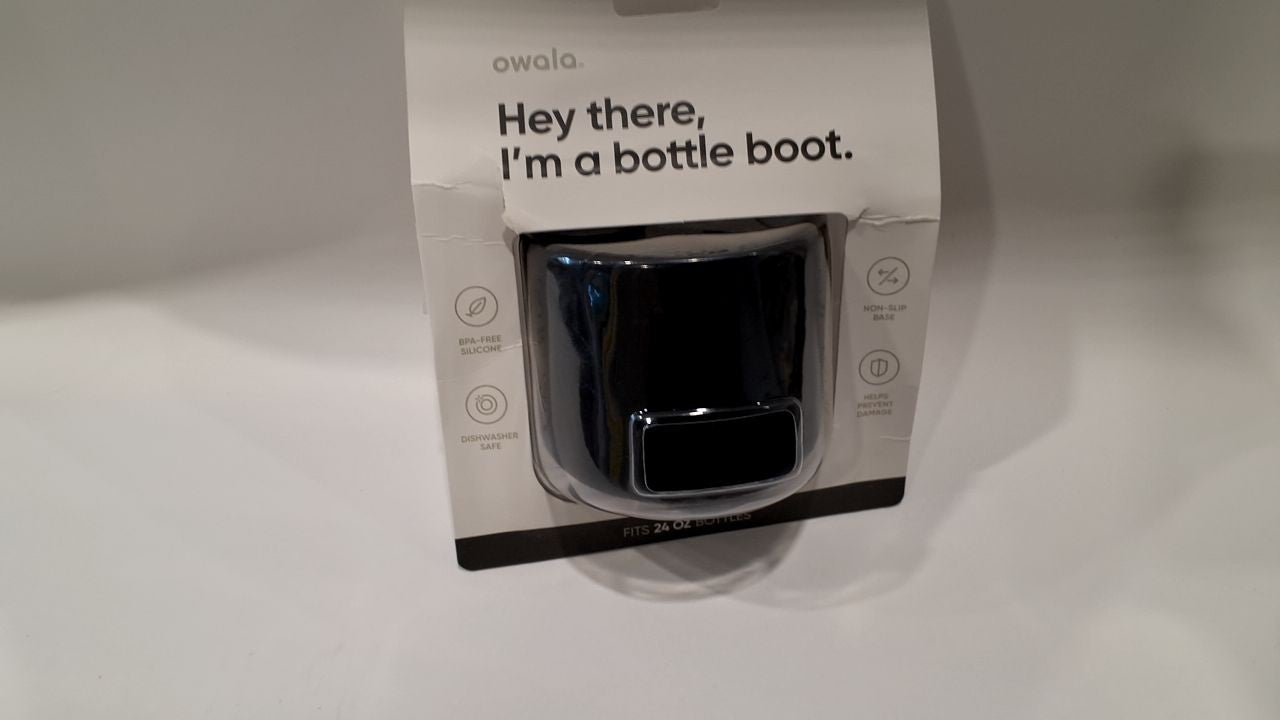 Owala Silicone Water Bottle Boot, 24 Oz, Black, Anti-Slip Sleeve