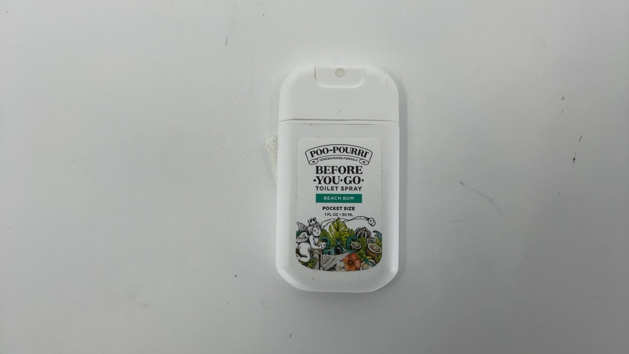 Travel Toilet Spray, 1 Fl Oz, Beach Bum Scent, Essential Oils, TSA Approved