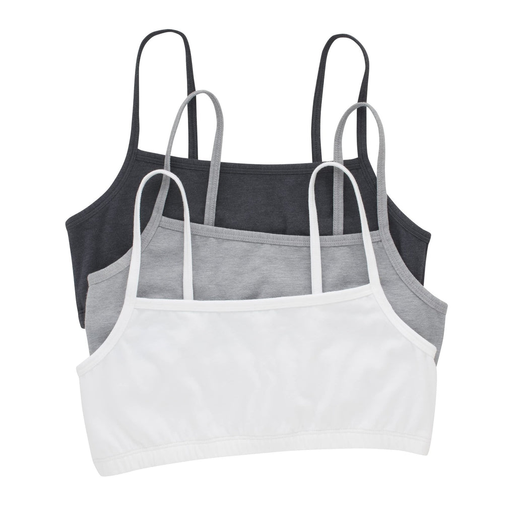 Womens Cropped Bralette 3-Pack, Hanes Large, Cool Comfort, Solid Colors