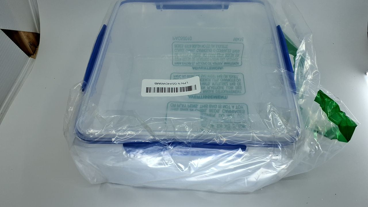 Airtight 5L Sistema KLIP IT Food Storage Container, Clear w/ Blue Clips