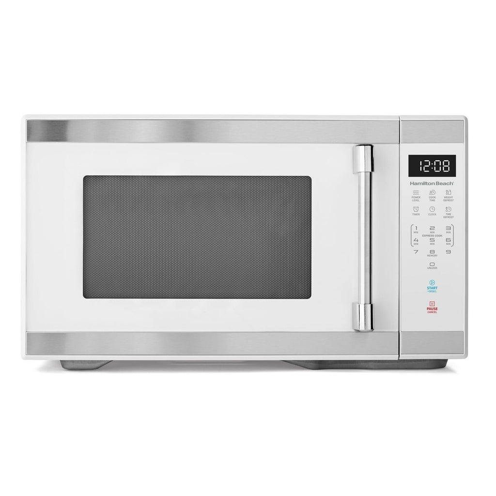 Hamilton 1.1 Cu Ft Countertop Microwave Oven White & Stainless Steel