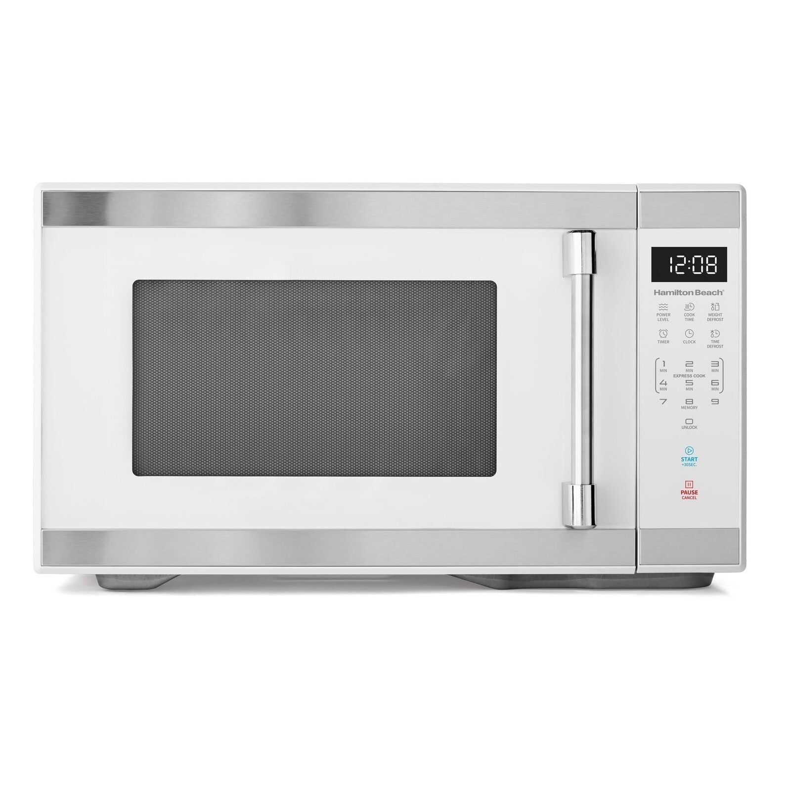 Hamilton 1.1 Cu Ft Countertop Microwave Oven White & Stainless Steel