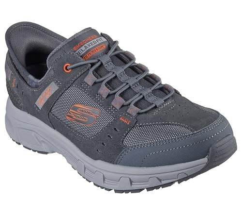 Men's Skechers Oak Canyon Hands Free Slip-in Sneakers 9.5 Gray/Orange