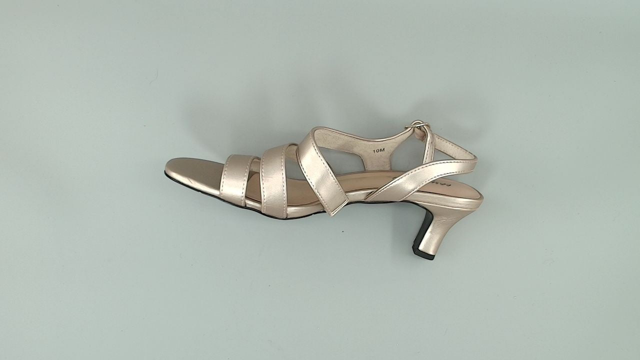 Easy Street Women's Como Heeled Sandal, Champagne, 10