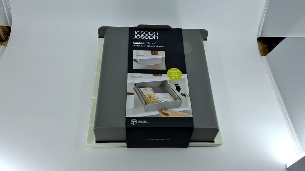 Joseph Joseph Under Shelf Drawer, Kitchen Cabinet Organizer, Gray/White