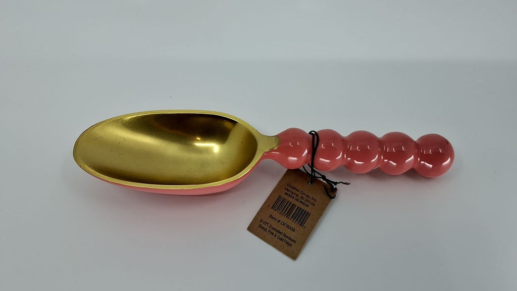 Creative Co-Op Enameled Aluminum Kitchen Scoop, Pink and Gold