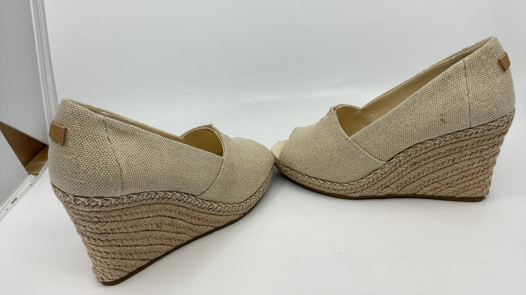 TOMS Women's Michelle Wedge Sandal, Dark Natural, 6