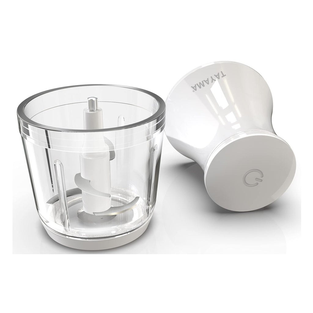TAYAMA 2.5 Cup White 200W Mini Chopper 4-Layer Blade Food Processor, Medium