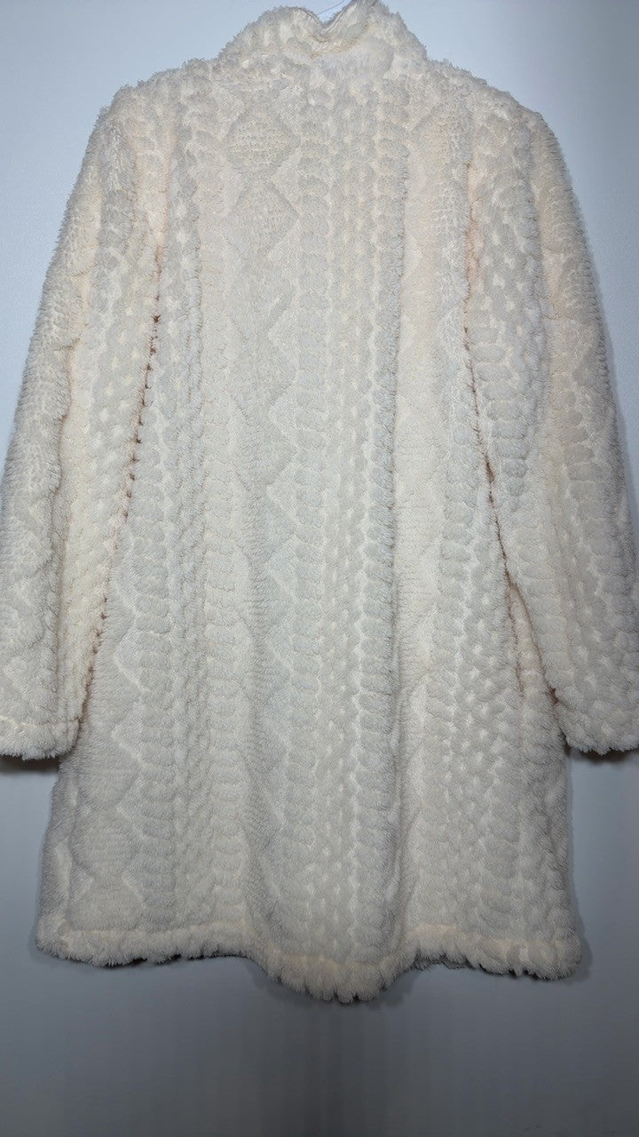 Fleece Double-Breasted Longline Coat