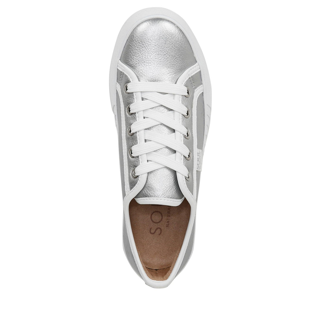 Naturalizer Soul Women's Iliana Sneaker Silver Metallic 6 W