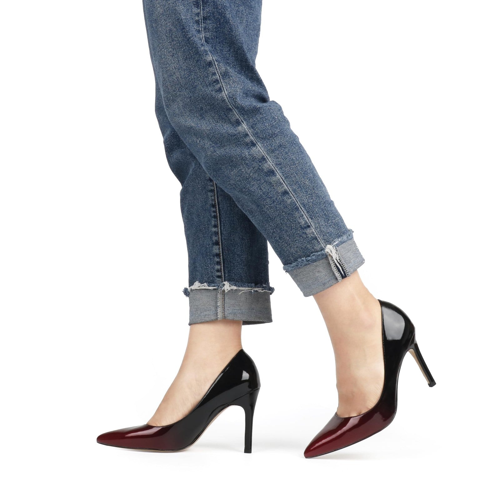 Women’s 3.5" High Heel Pointy Toe Stiletto Pumps Wine Black Size 8