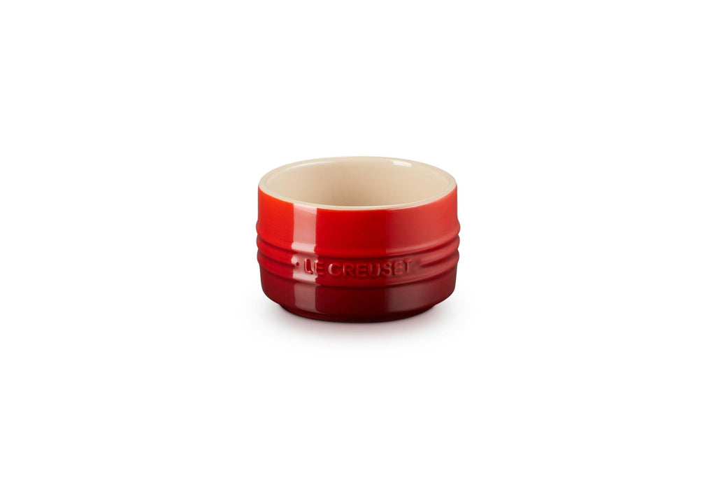 Le Creuset Stoneware Round Straight Wall Ramekin, 6.75oz., Cerise