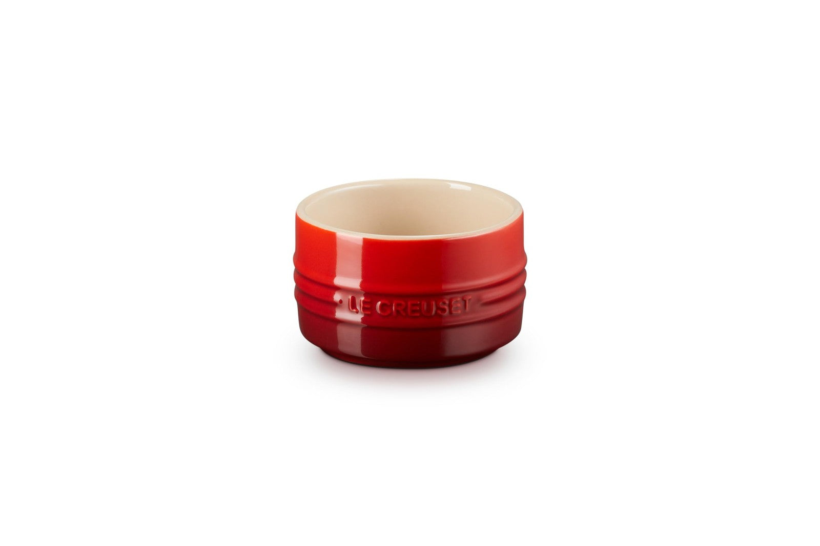 Le Creuset Stoneware Round Straight Wall Ramekin, 6.75oz., Cerise