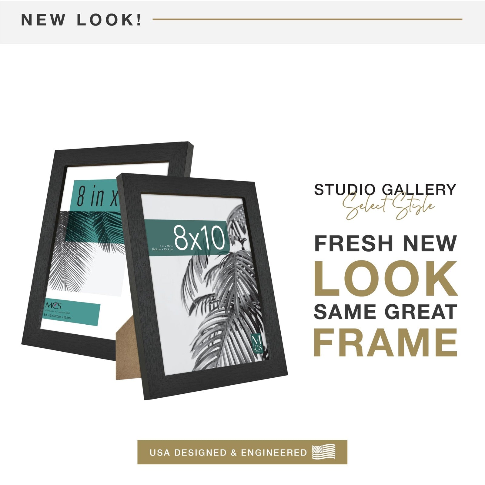 MCS 8x10 Picture Frame Black Woodgrain, Vertical & Horizontal Display