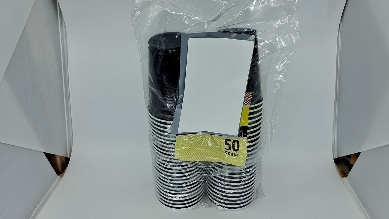 50 Count 18oz Black Plastic Cups by Hanna K - Party & Event Use