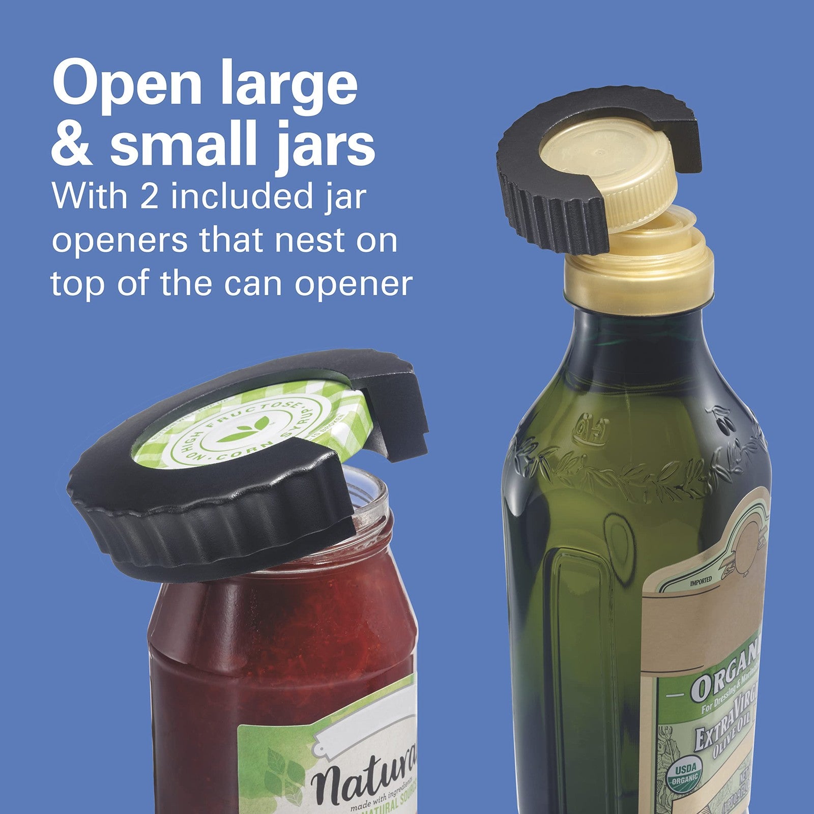 OpenStation Electric Can Opener w/ Jar Openers & Cord Storage, Stainless Steel