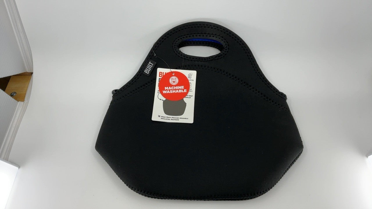 Black Neoprene Lunch Tote Bag, BUILT Gourmet Getaway, Reusable & Insulated