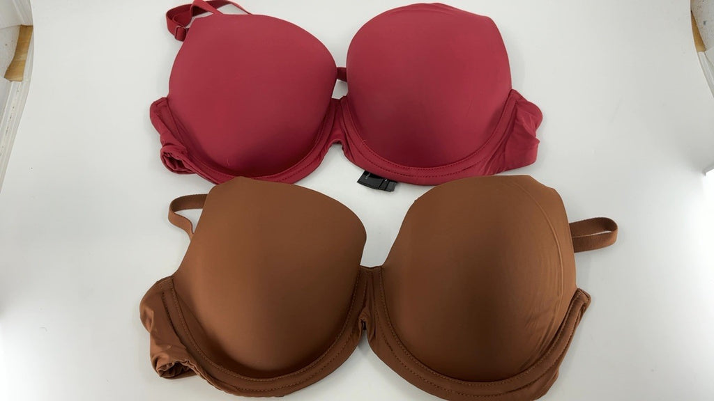 Amazon Essentials 34C Microfiber Bra, Underwire, 2-Pack, Chocolate/Red