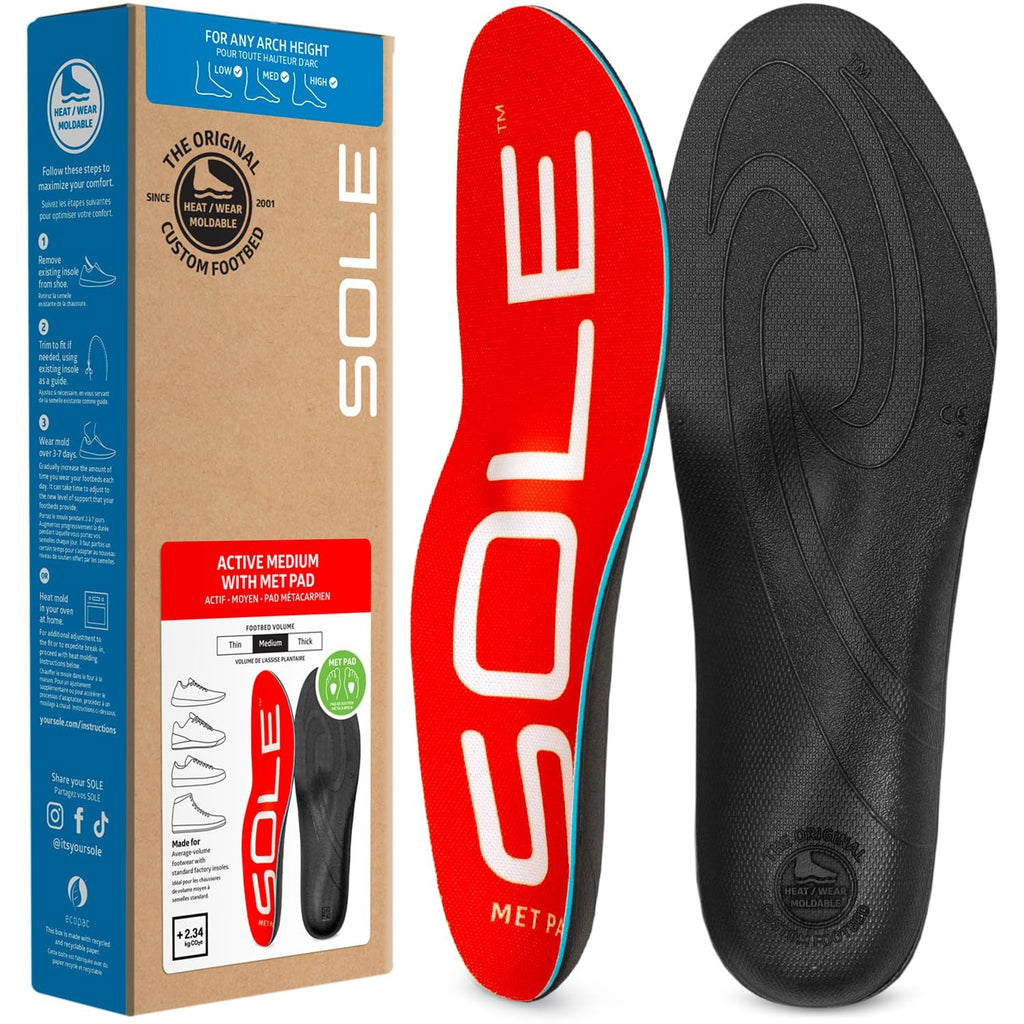 Orthotic Arch Support Insoles, Medium, Met Pad, Mens 12/Womens 14