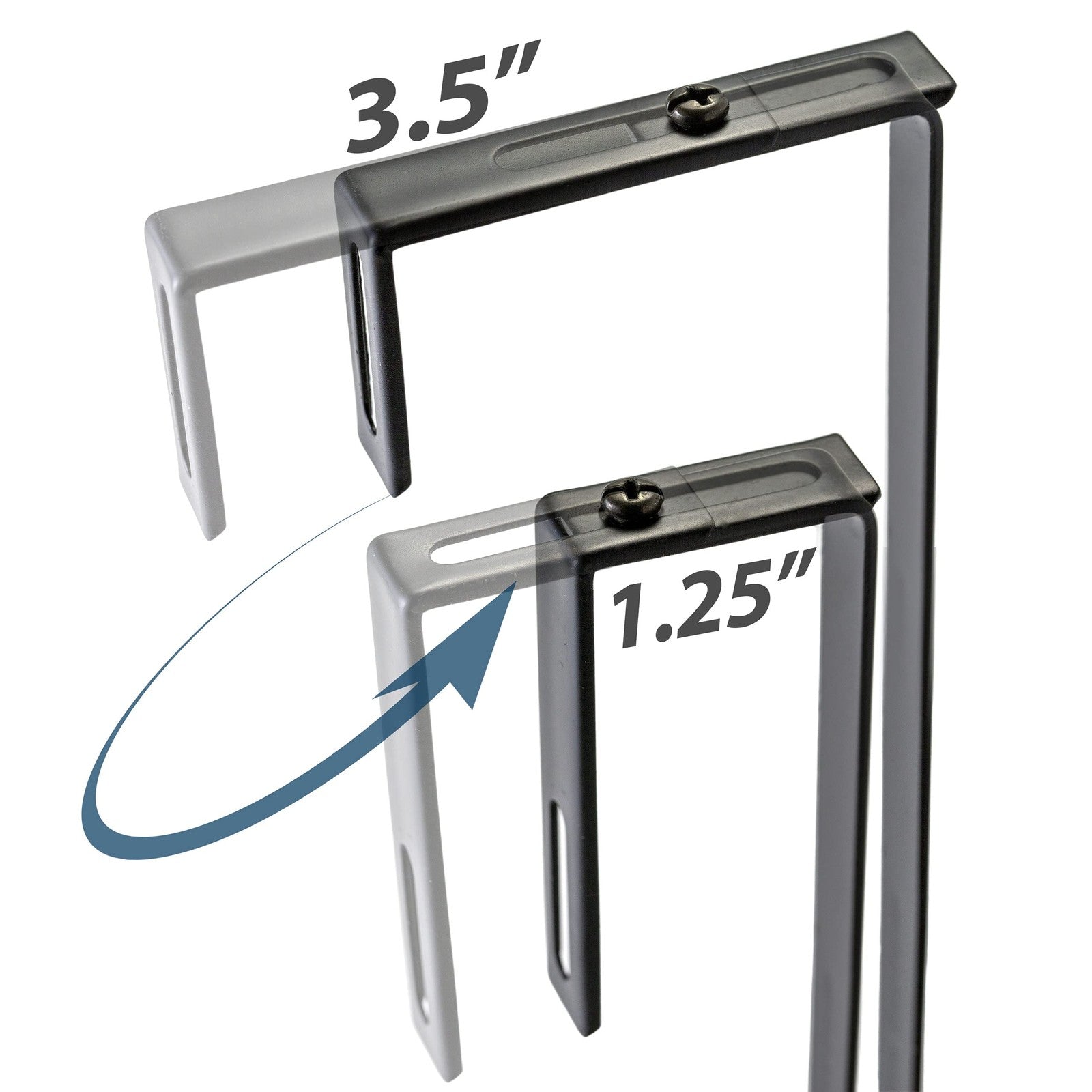 Universal Partition Hanger, 7 In, Metal Black, Adjusts 1-1/4 To 3-1/2 In
