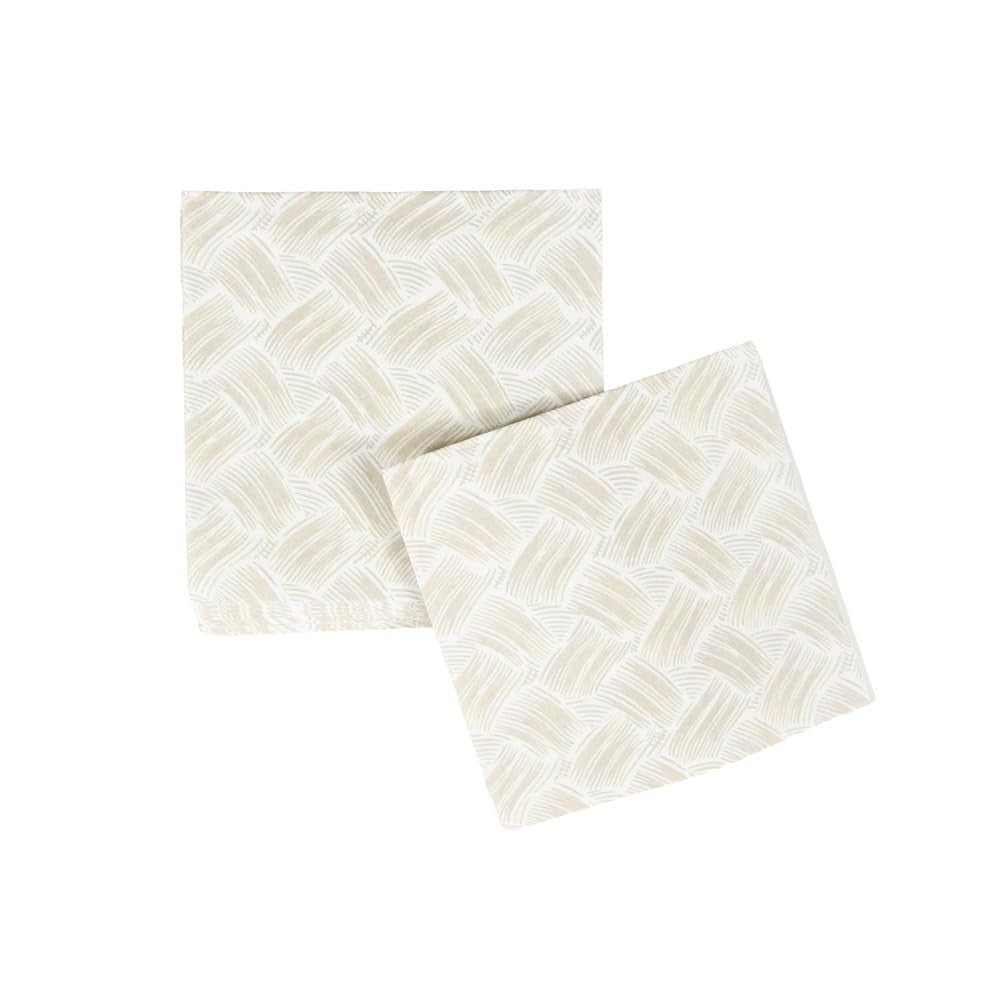 Caspari Basketry Flax Paper Linen Cocktail Napkins - 15 Per Package