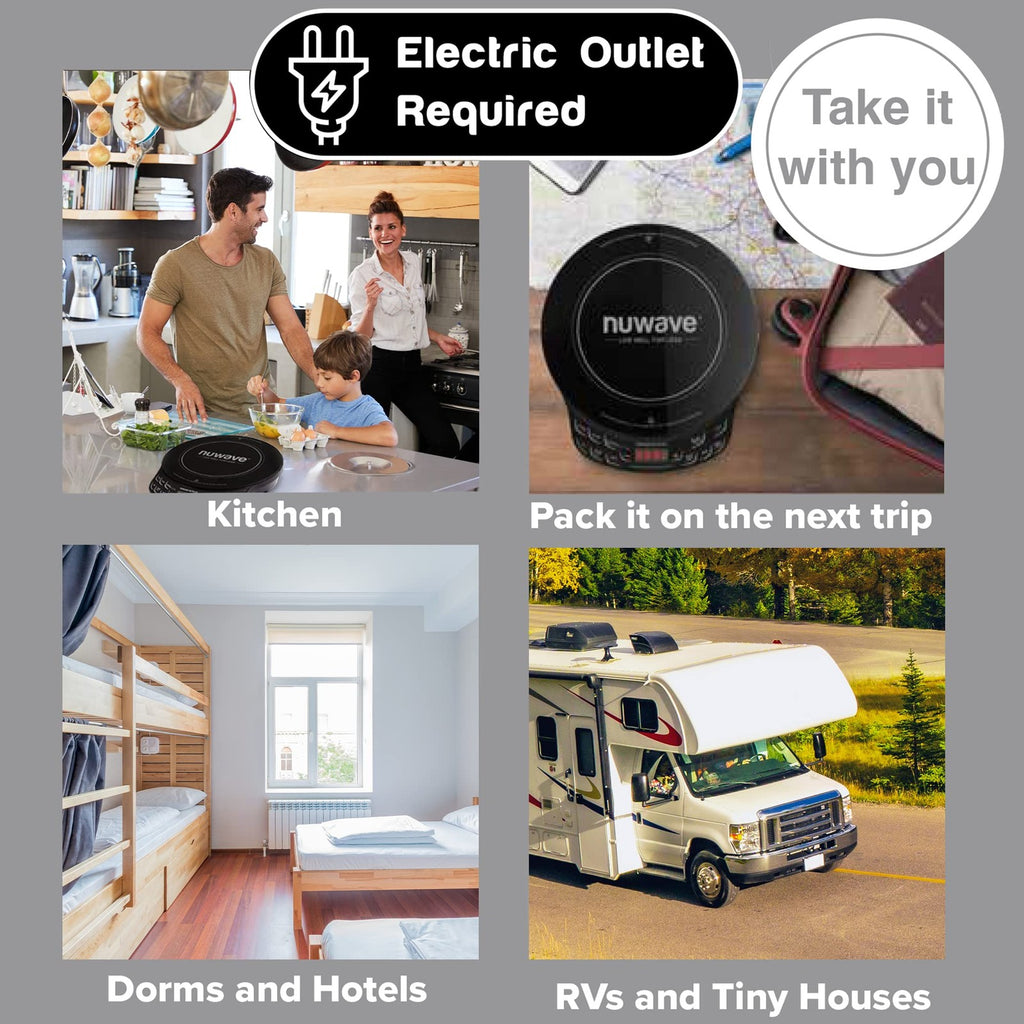 Induction Cooktop Nuwave Flex 10.25in Ceramic Glass 3 Wattage Settings Black