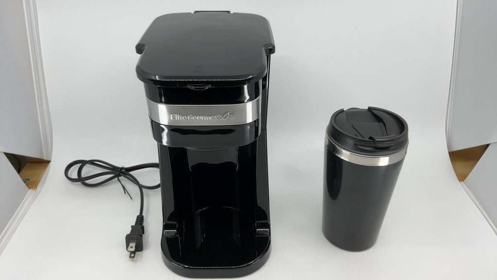 Elite Gourmet EHC114 Single Serve Coffee Maker w/ 14Oz Travel Mug, Black