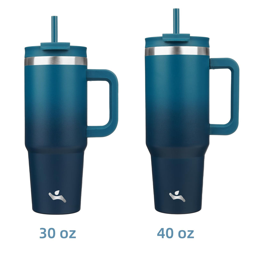 Konokyo 30 Oz Stainless Steel Tumbler w/ Handle, Indigo Black