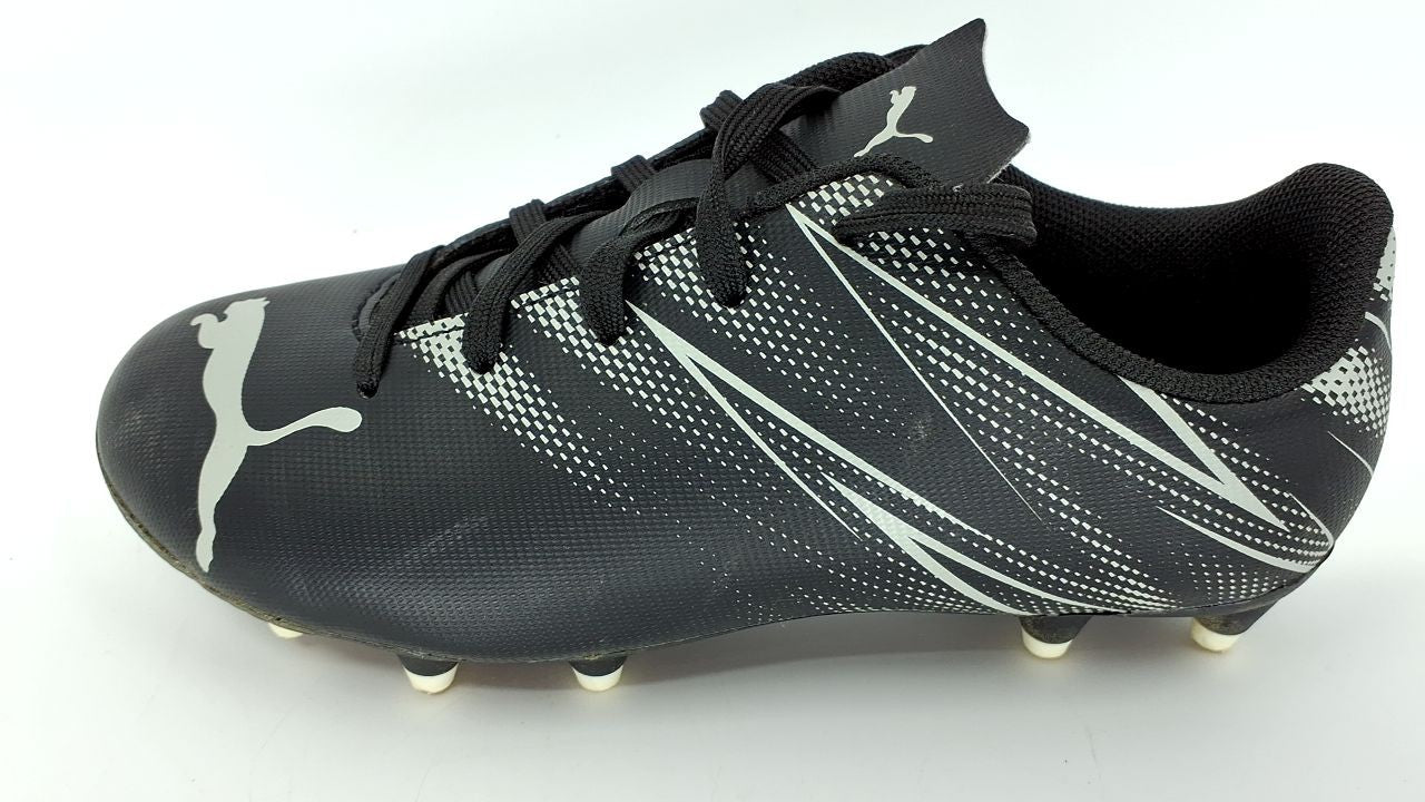 PUMA Attacanto Firm AG Soccer Cleats, Black-Silver Mist, 13 Little Kid