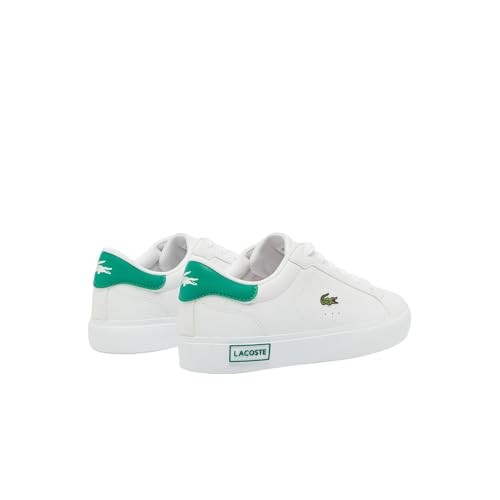 Lacoste Kids Powercourt Sneaker, WHT/GRN, 3