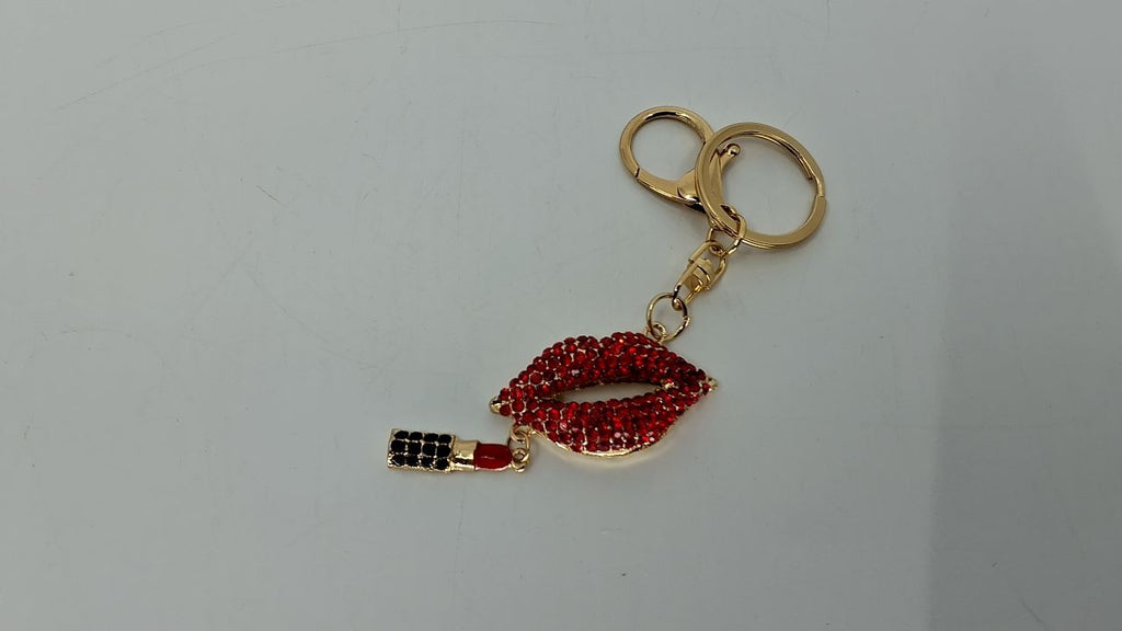 Fashion Lipstick Keyring, Colorful Crystal Purse Charm Decoration