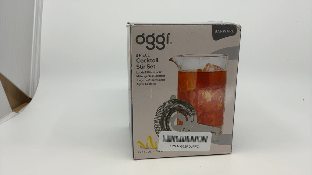 Elegant Cocktail Mixing Glass & Stainless Steel Strainer Set