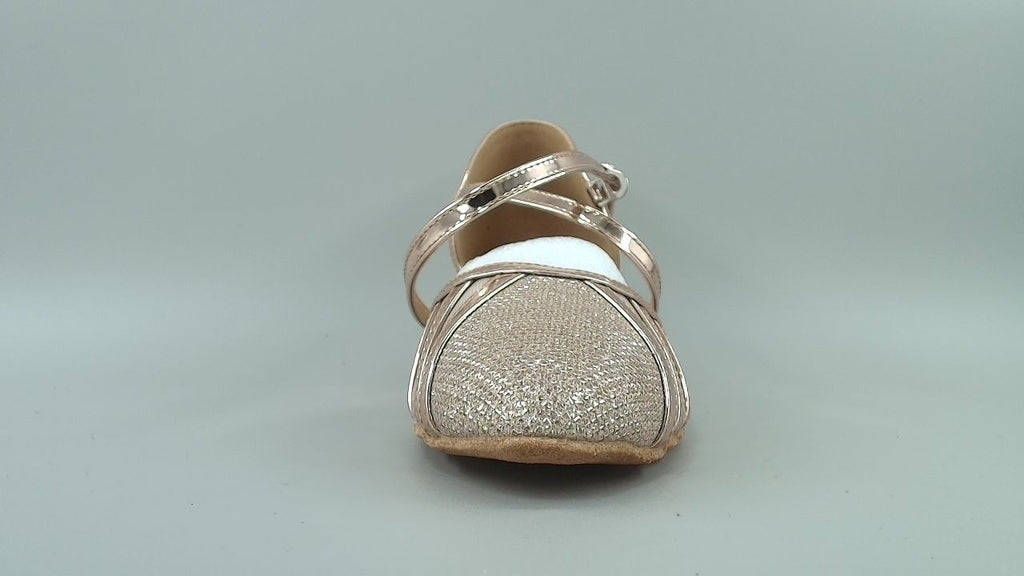 Low Heel Ballroom Dance Shoes Women Latin Salsa Wedding Practice Heels 1.5", 5.5