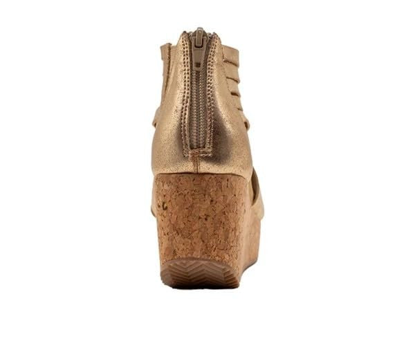 VOLATILE Women's Midsummer Wedge Sandal, Gold, 7
