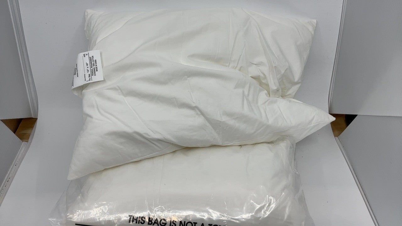 Toddler Pillow 13x18, Soft Cotton, White, Ideal for Travel & Naptime