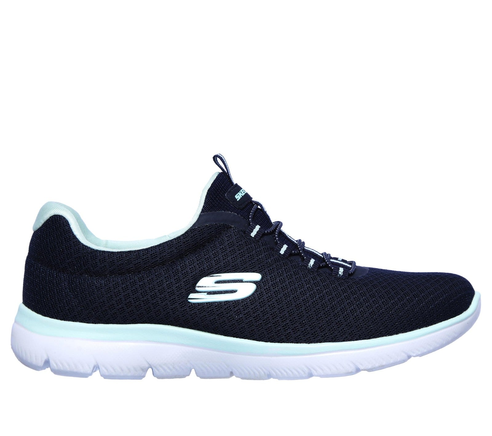 Skechers womens Summits Sneaker, Navy/Aqua, 10 Wide US