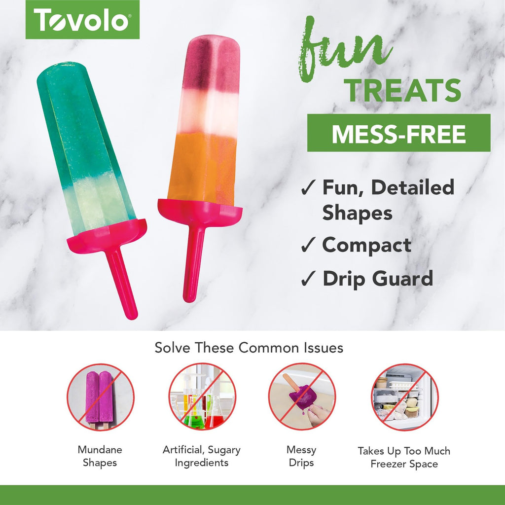 6-Pack Tovolo Star Ice Pop Molds w/ Sticks, Dishwasher Safe, Pink