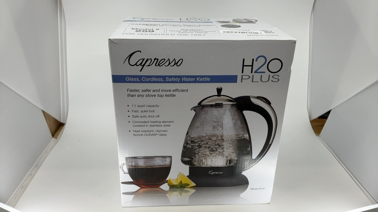 Capresso 259 Water Kettle, 10" x 8.25" x 6.25", Polished Chrome