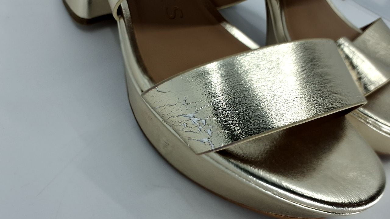 Aerosoles Women's CAMILIA Heeled Sandal, Soft Gold PU, 7 Wide