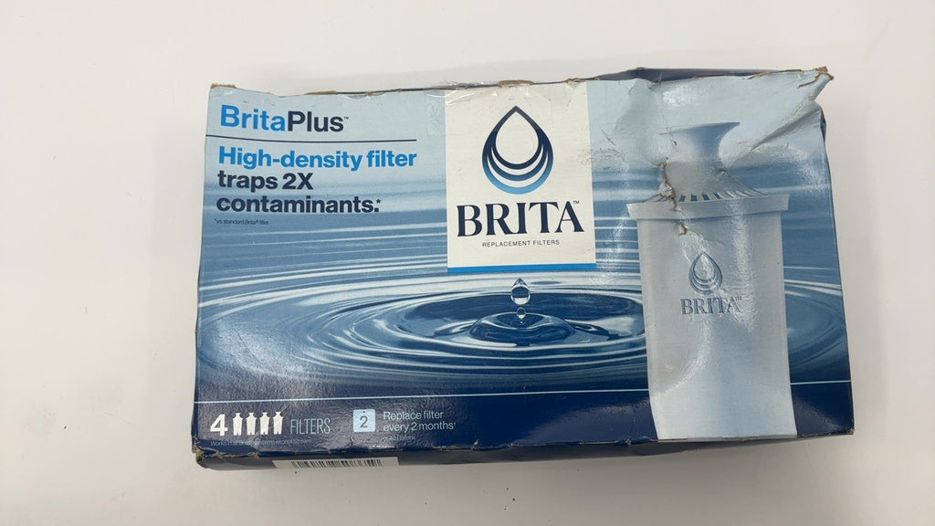 High-Density BritaPlus Water Filter 4 Count, Reduces Chlorine & Odor