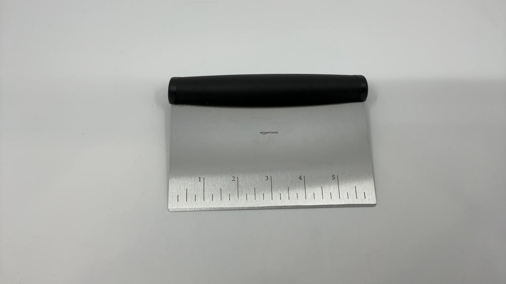 6 In Scraper/Chopper Tool, Stainless Steel, Black & Silver, Kitchen Utensil