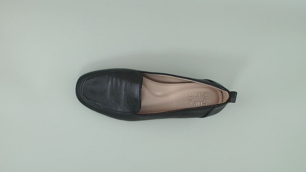 Naturalizer Womens Jordyn Loafer Black Leather 7.5 W