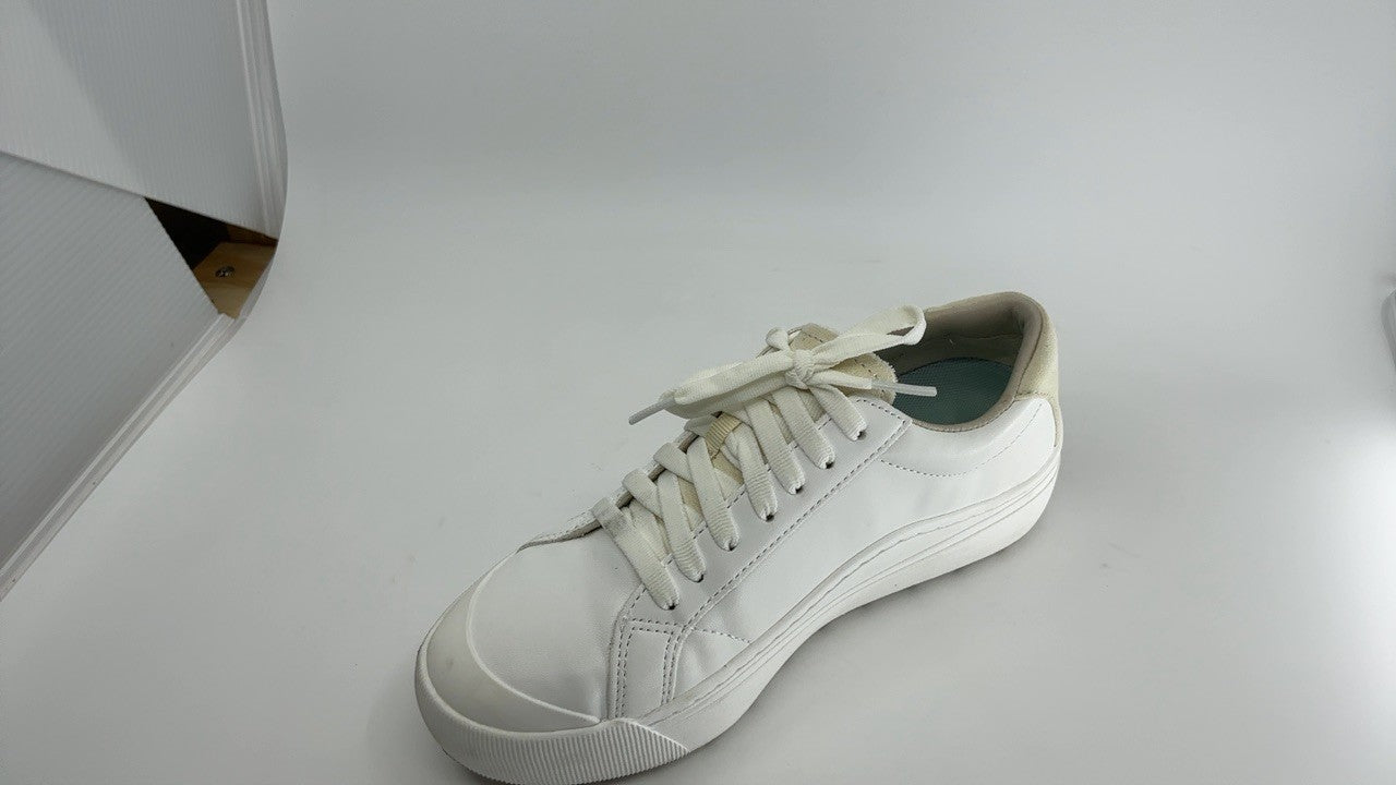 Dr. Scholl's Womens Time Off Platform Sneaker, White Smooth, Size 6.5