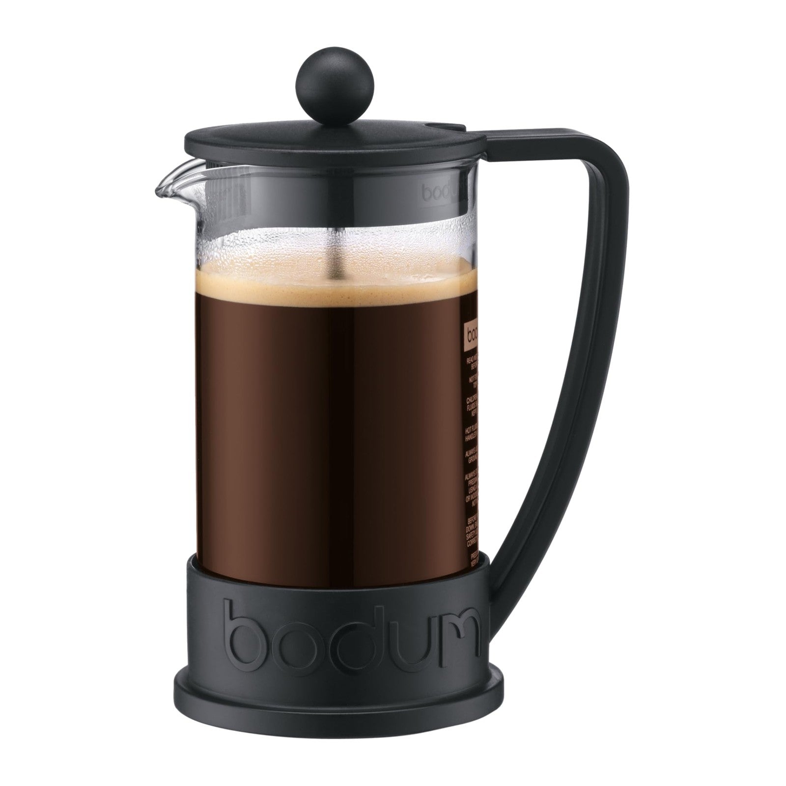 12oz Bodum Brazil French Press Coffee Maker, Borosilicate Glass, Black