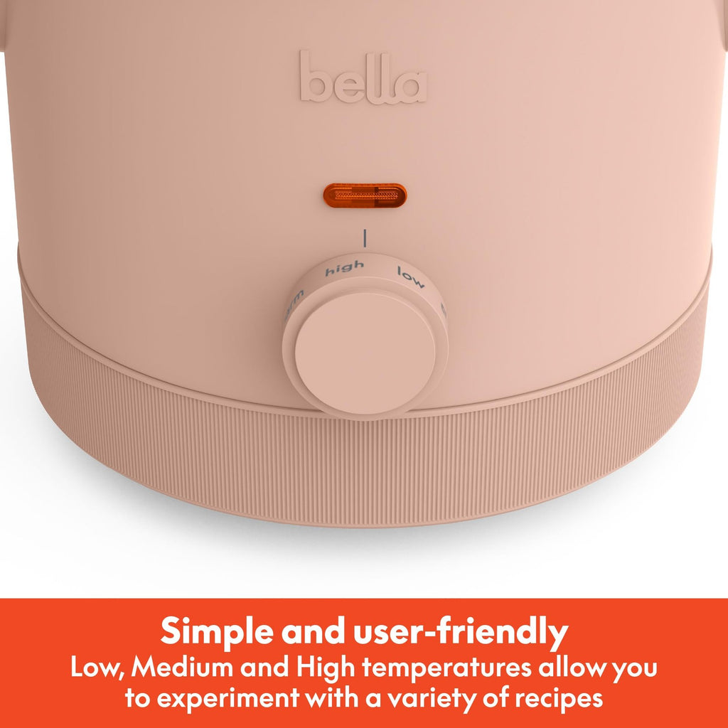 1.5 Qt Slow Cooker, Bella Blossom, Dishwasher Safe Stoneware, 3 Settings