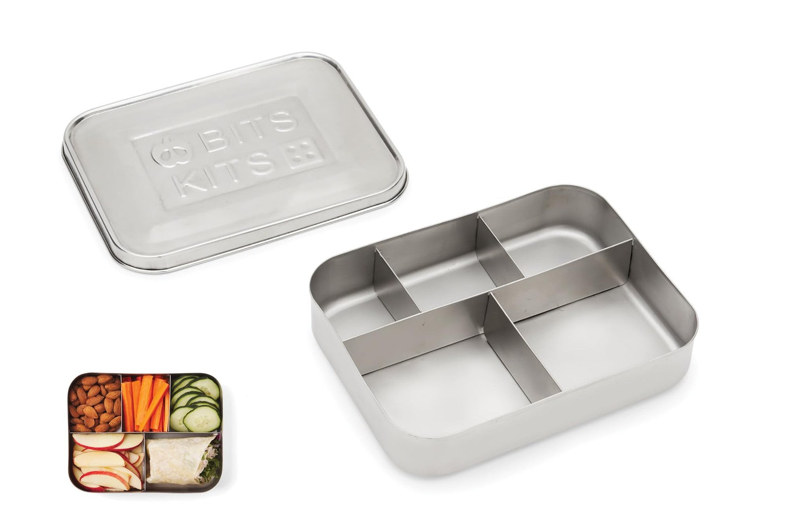 Stainless Steel Bento Box 5 Compartments for Kids & Adults