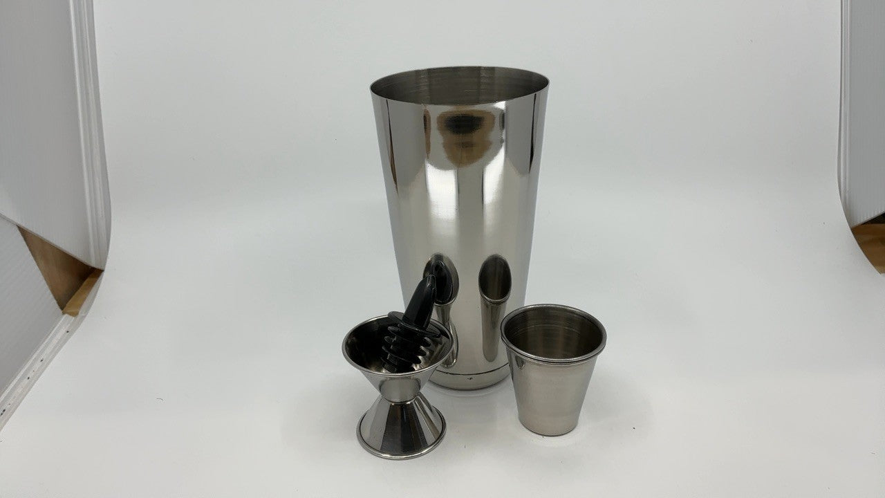 15 Piece Stainless Steel Cocktail Shaker Set w/ Pourers & Bar Tools